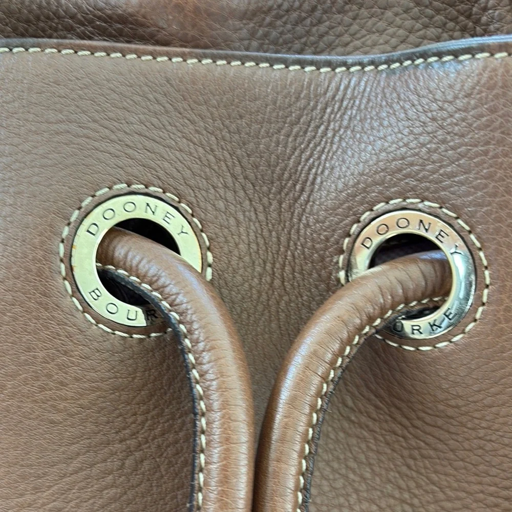 Dooney & Bourke Brown Leather Shoulder Bag with Tassel Details - Picture 7 of 7